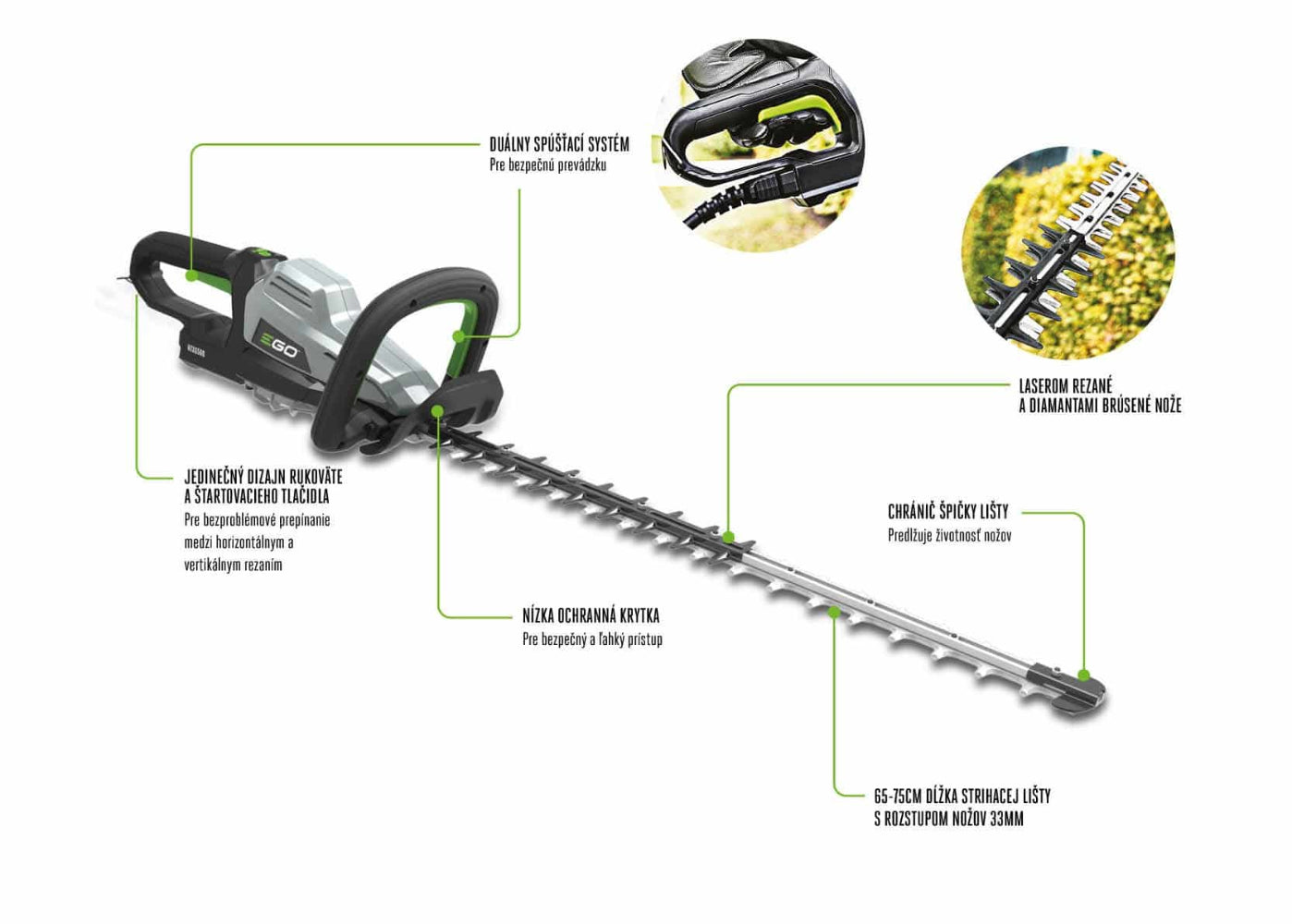 EGO Power+ HTX7500 PRO X 75 cm profesionálne nožnice na živý plot / plotostrih pre maximálnu produktivitu