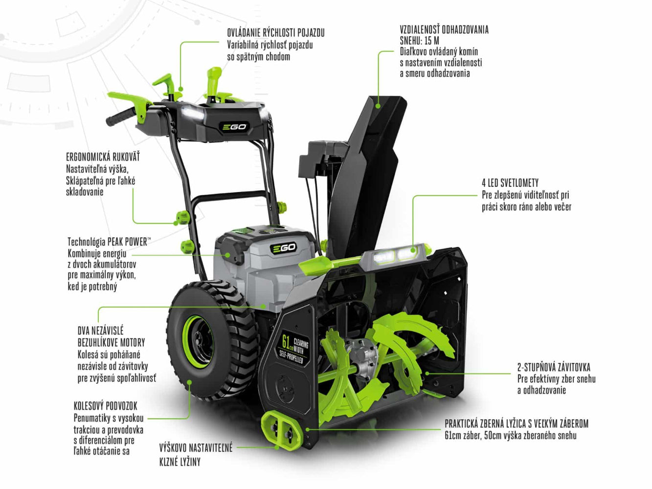 EGO Power+ 2- stupňová snehová fréza SNT240