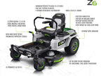 Rider EGO Power+ 107 cm Z6 Zero Turn s pákami